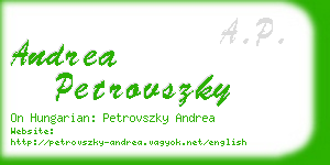 andrea petrovszky business card